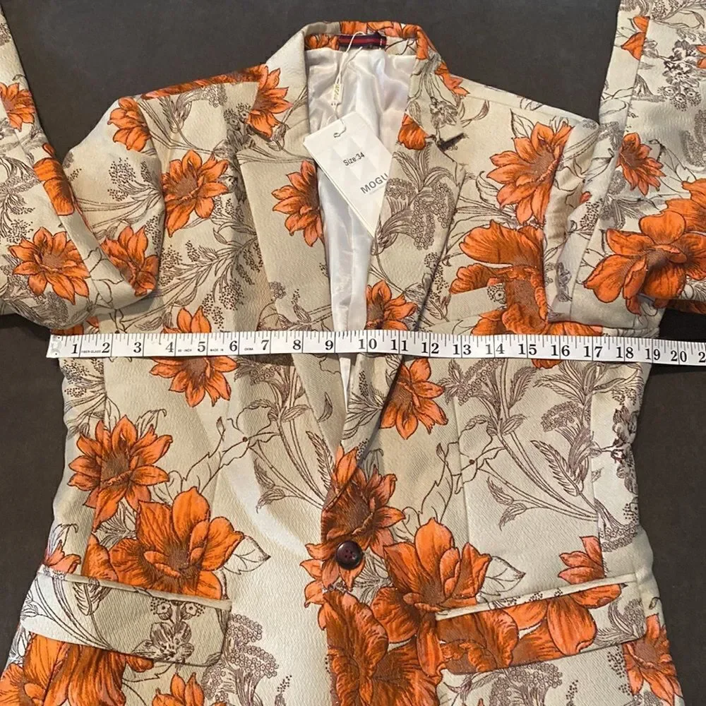 Men’s Floral Suit Jacket Blazer Prom Party Wedding Slim Fit Size 34 NWT